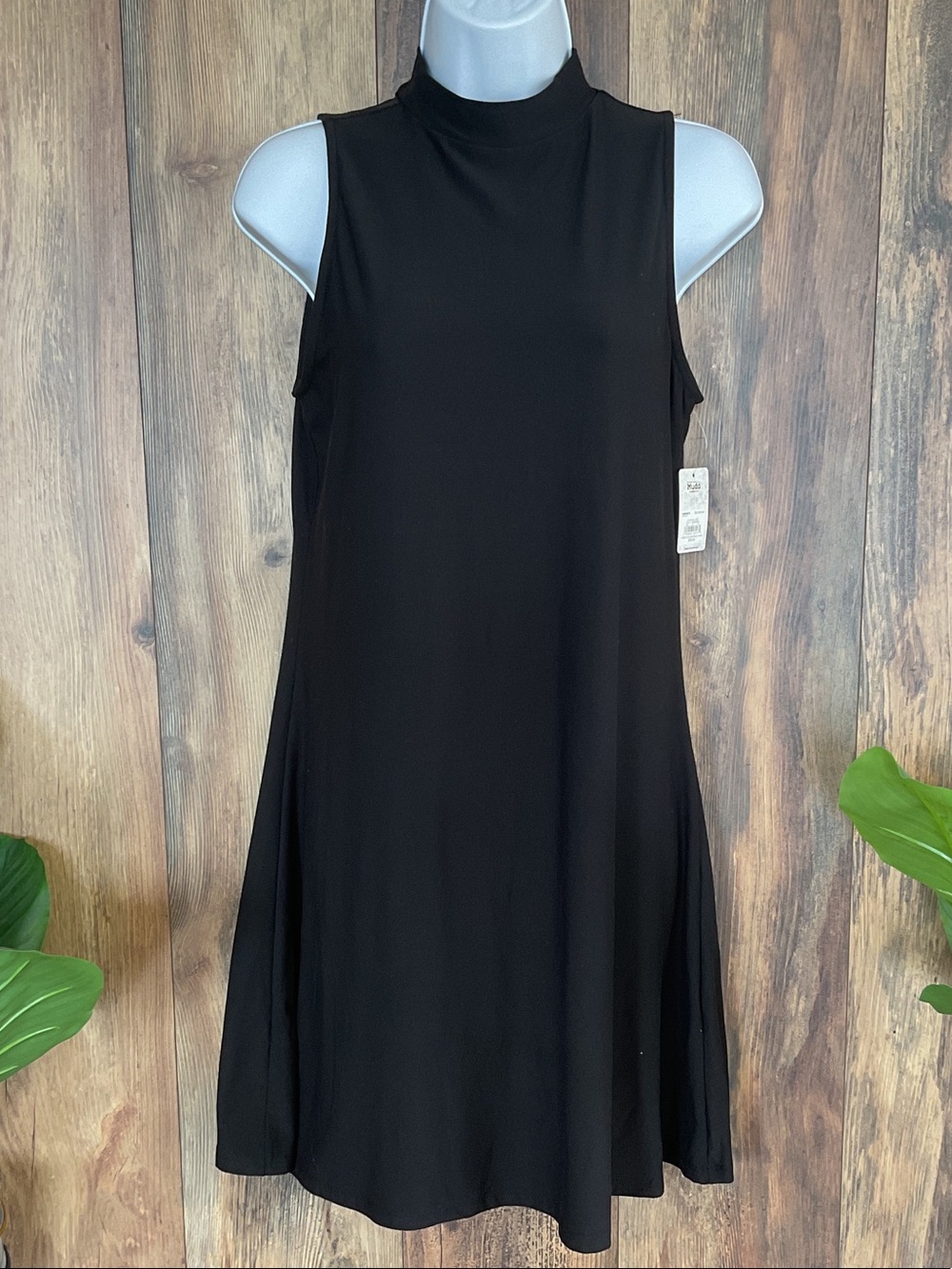 Mudd Black Sleeveless Mock Neck Midi Dress M 176J